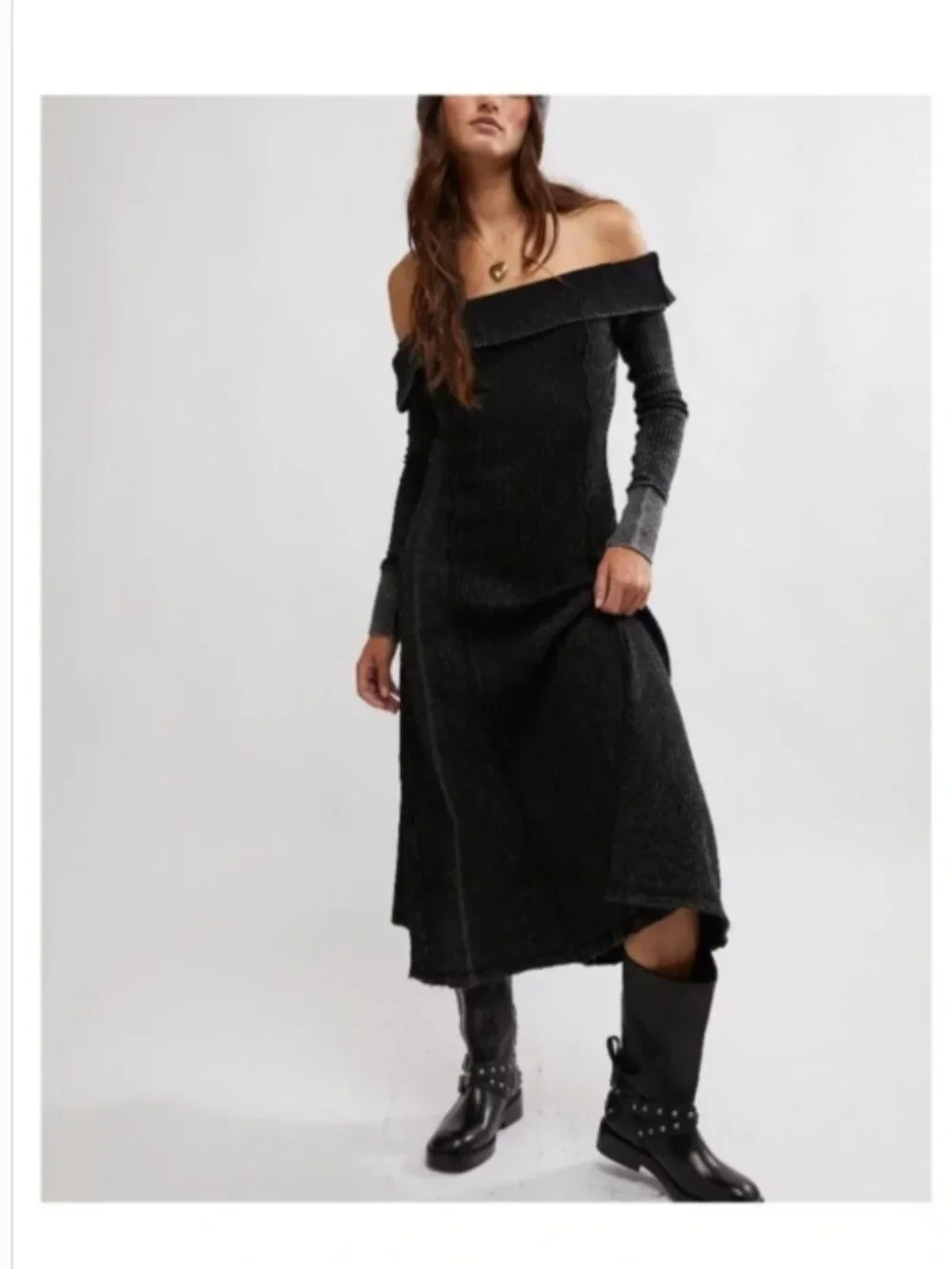 NEW Free People Monty COTTON Thermal Midi Dress  $148 RETAIL   268 3T4